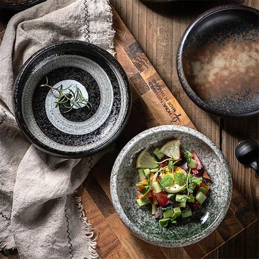 Assiette à sushi en céramique rétro créatifs