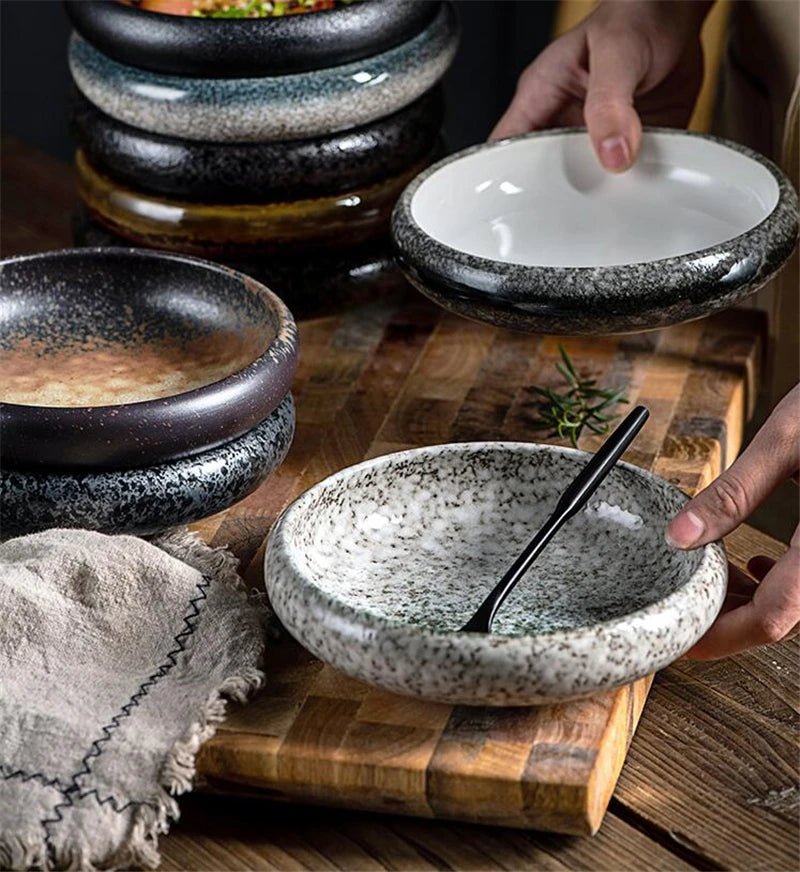 Assiette à sushi en céramique rétro créatifs - Tresors asiatiques