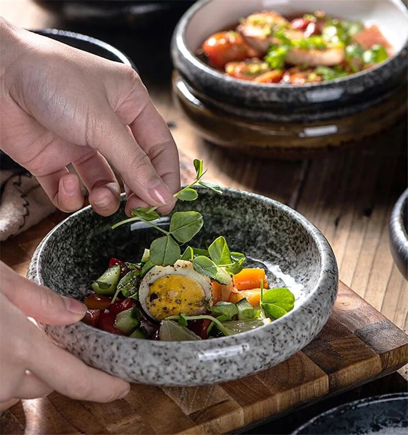Assiette à sushi en céramique rétro créatifs - Tresors asiatiques