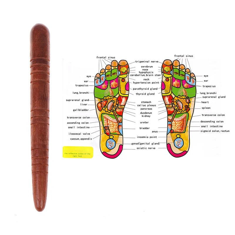 Bâton de massage des pieds thaïlandais en bois - Tresors asiatiques
