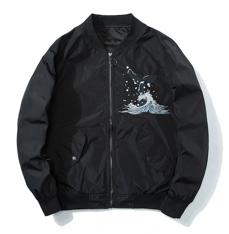 Blouson aviateur brodé Sukajan pour hommes - Tresors asiatiques