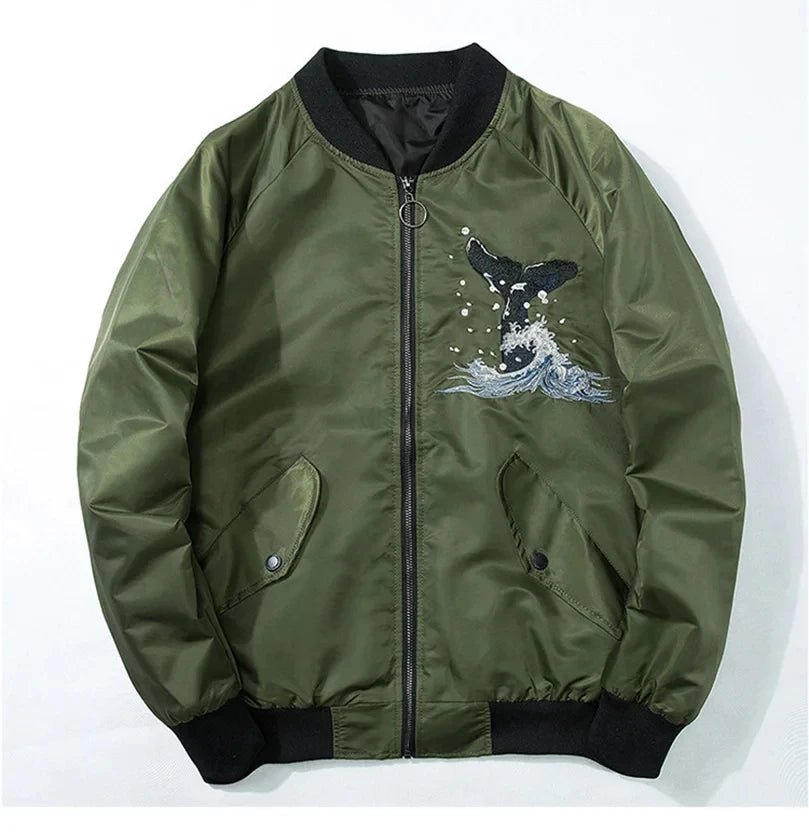 Blouson aviateur brodé Sukajan pour hommes - Tresors asiatiques