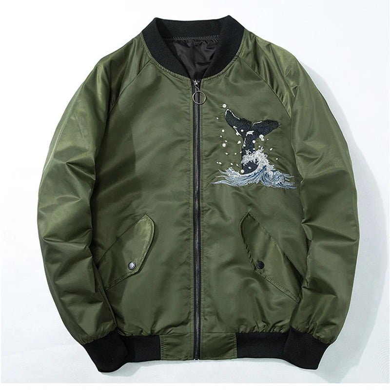 Blouson aviateur brodé Sukajan pour hommes - Tresors asiatiques