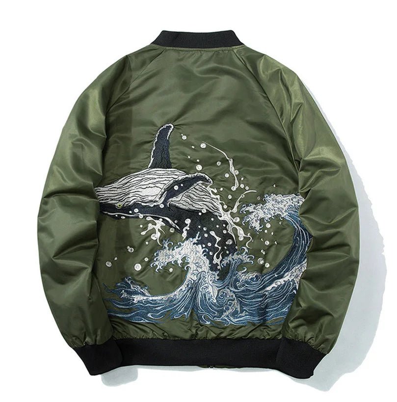 Blouson aviateur brodé Sukajan pour hommes - Tresors asiatiques