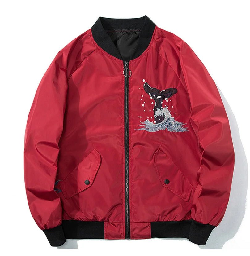 Blouson aviateur brodé Sukajan pour hommes - Tresors asiatiques