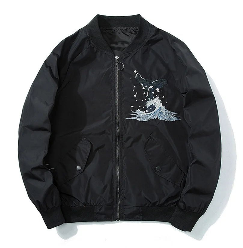 Blouson aviateur brodé Sukajan pour hommes - Tresors asiatiques