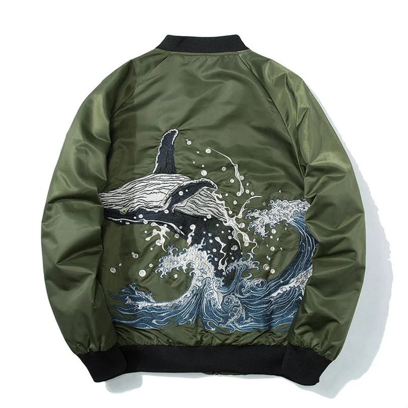 Blouson aviateur brodé Sukajan pour hommes - Tresors asiatiques