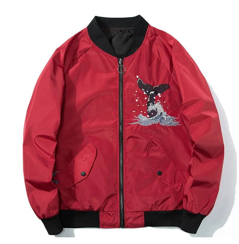 Blouson aviateur brodé Sukajan pour hommes - Tresors asiatiques