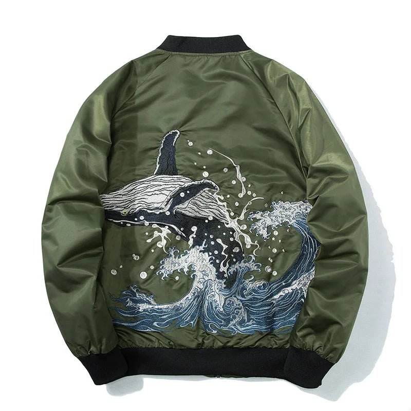 Blouson aviateur brodé Sukajan pour hommes - Tresors asiatiques