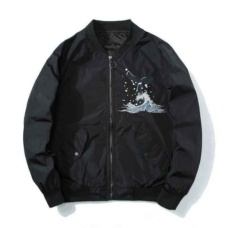 Blouson aviateur brodé Sukajan pour hommes - Tresors asiatiques