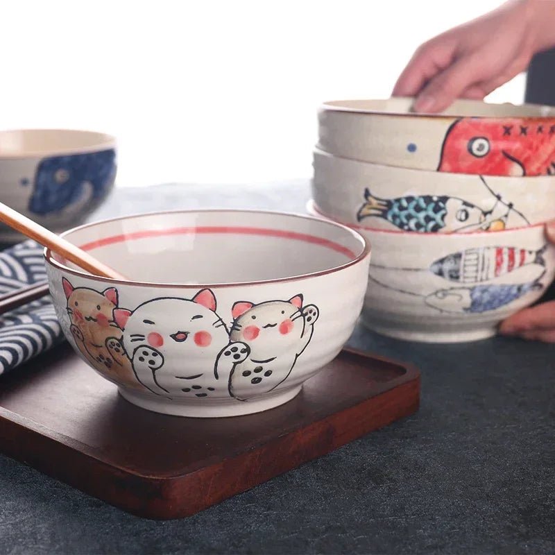 Bol en céramique peint à la main style japonais - Tresors asiatiques