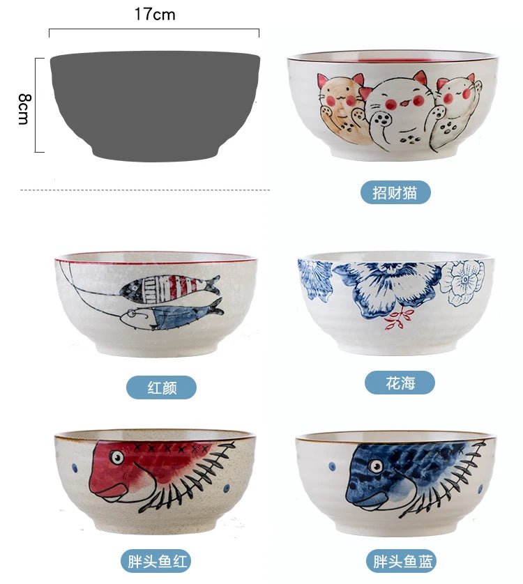 Bol en céramique peint à la main style japonais - Tresors asiatiques