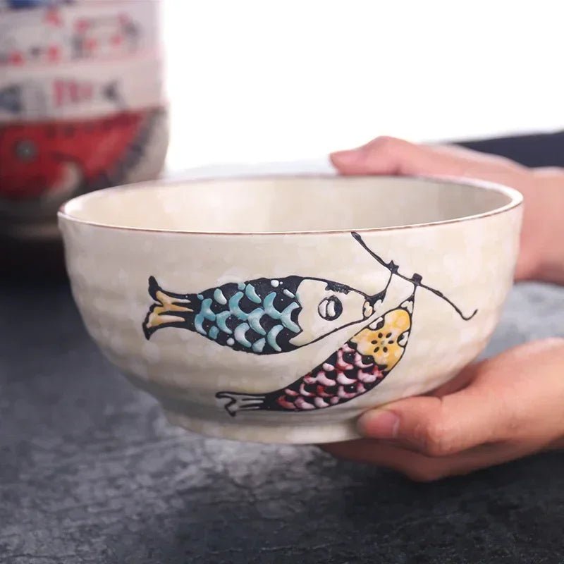 Bol en céramique peint à la main style japonais - Tresors asiatiques
