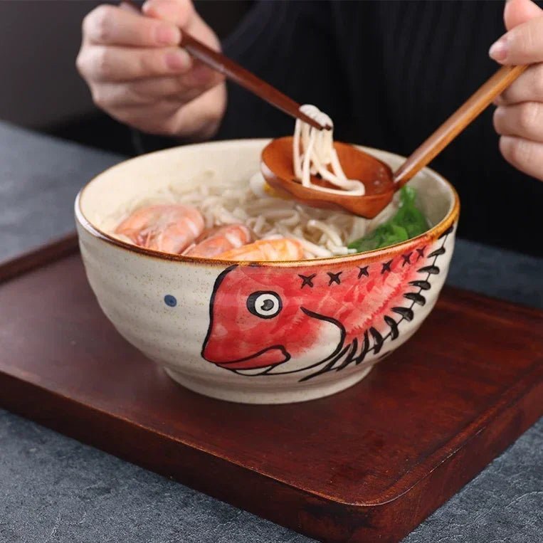 Bol en céramique peint à la main style japonais - Tresors asiatiques