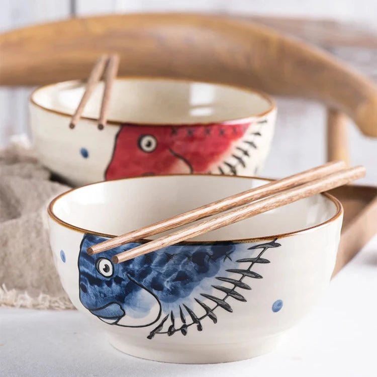 Bol en céramique peint à la main style japonais - Tresors asiatiques