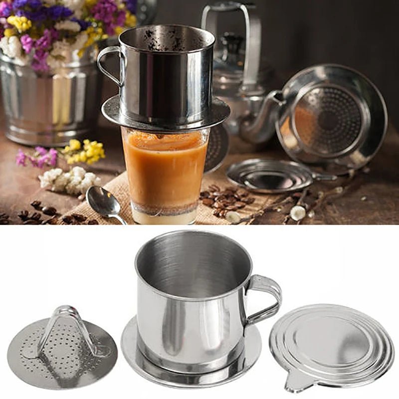 Cafetière filtrante vietnamienne en acier inoxydable - Tresors asiatiques