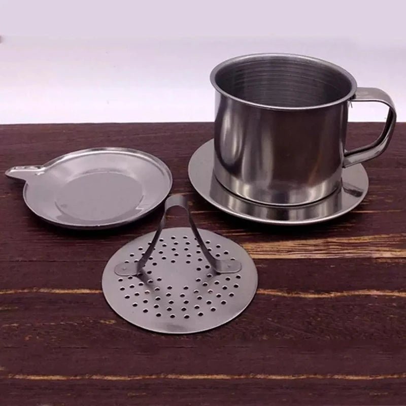 Cafetière filtrante vietnamienne en acier inoxydable - Tresors asiatiques