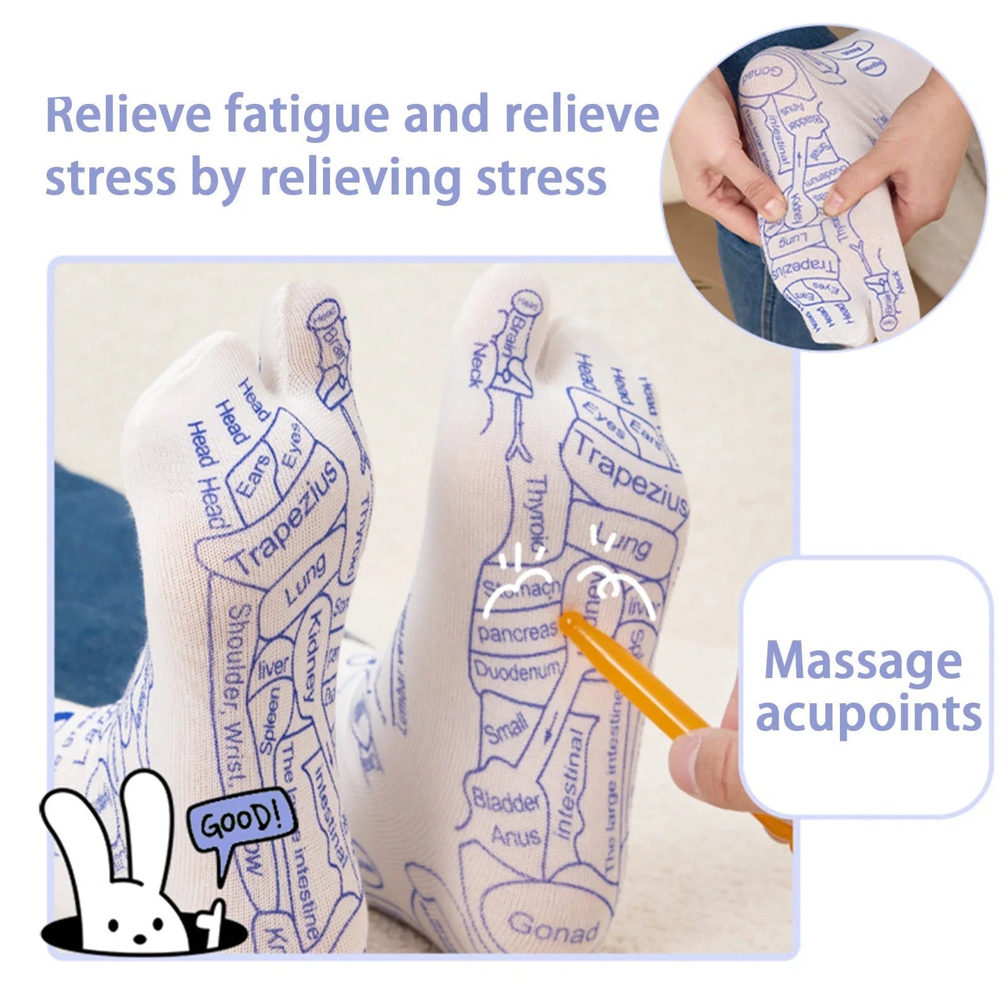 Chaussettes d'acupuncture pour le massage des pieds - Tresors asiatiques