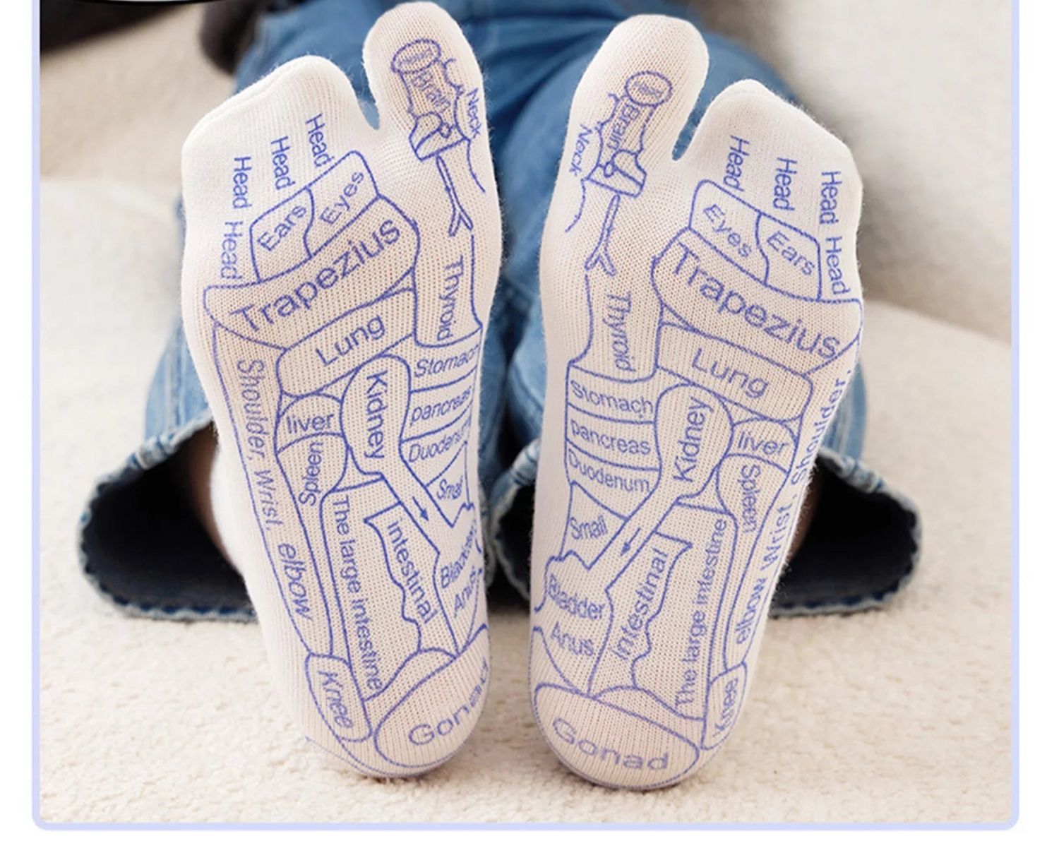Chaussettes d'acupuncture pour le massage des pieds - Tresors asiatiques