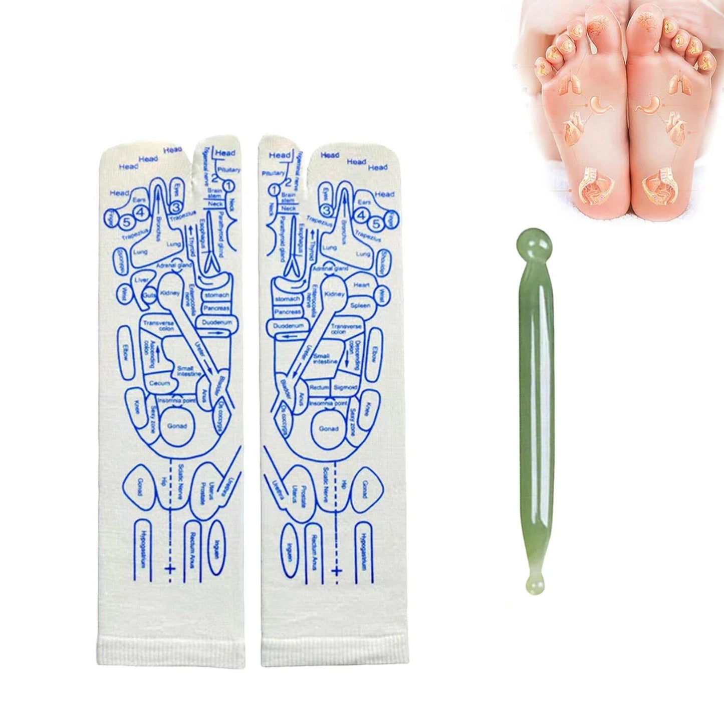 Chaussettes d'acupuncture pour le massage des pieds - Tresors asiatiques