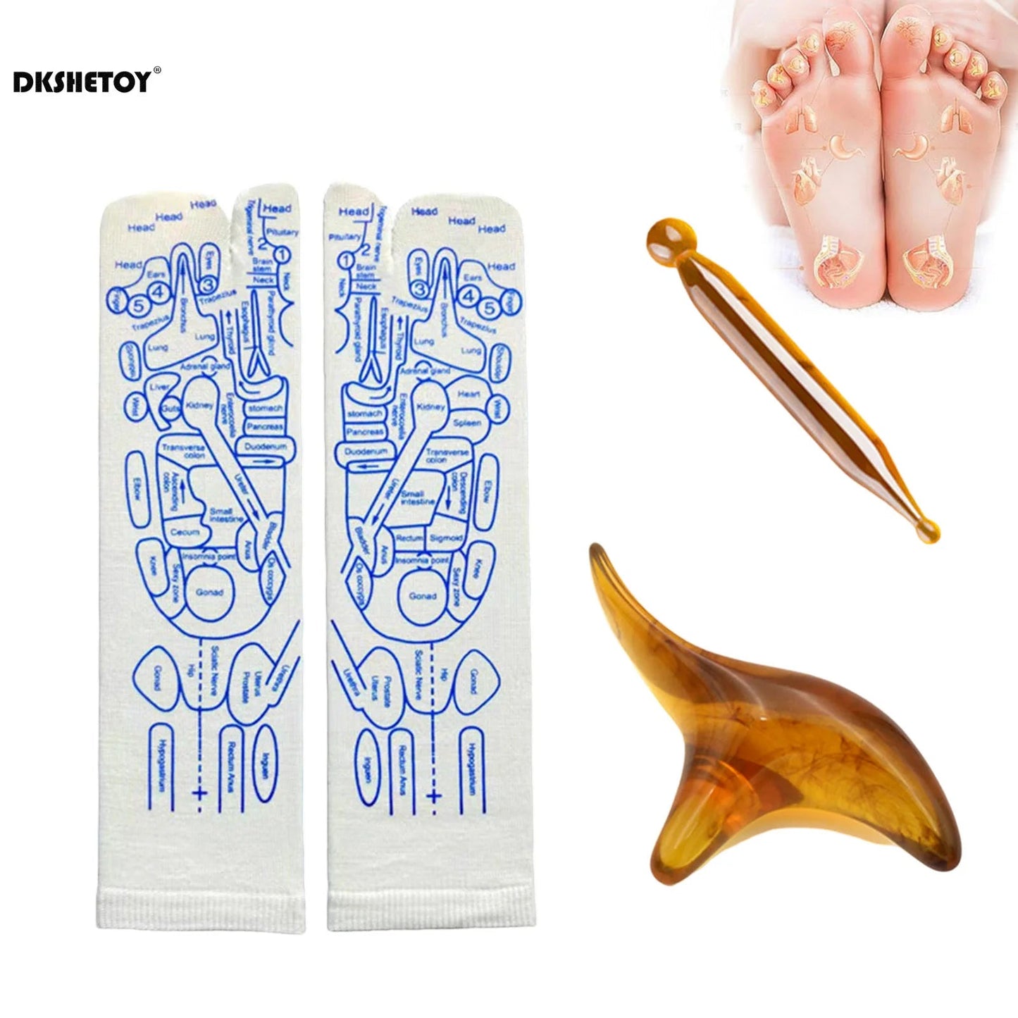 Chaussettes d'acupuncture pour le massage des pieds - Tresors asiatiques