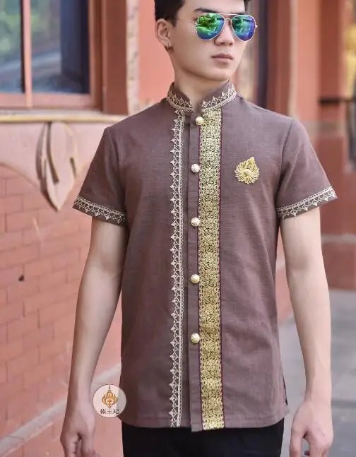 Chemise d'été vintage thaïlandaise pour hommes - Tresors asiatiques