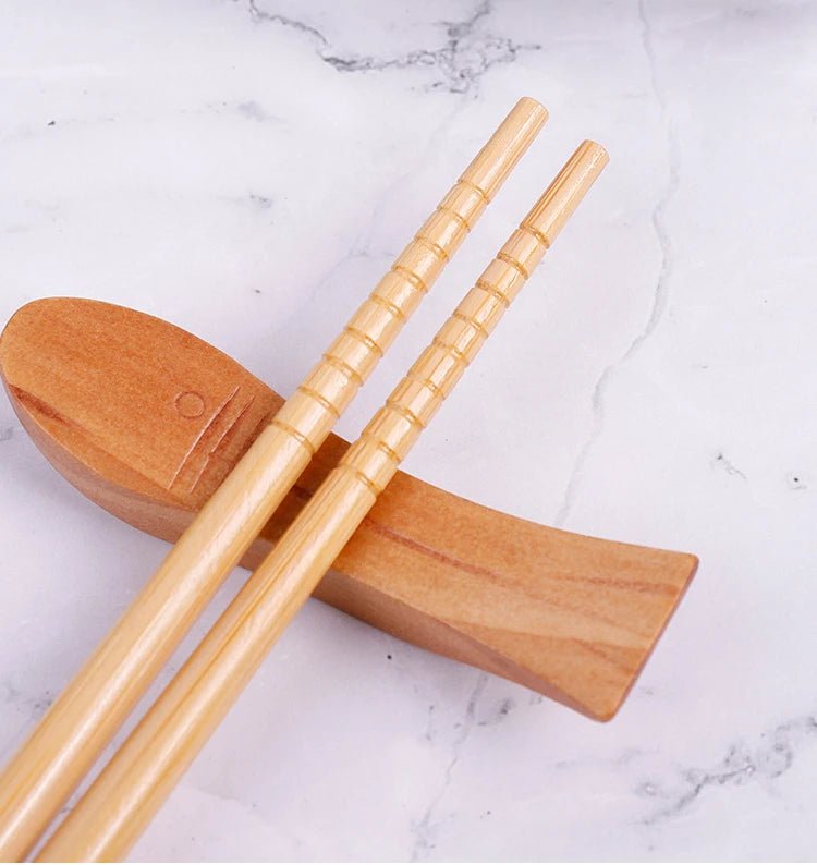 Cinq paires de baguettes en Bois de Style Japonais Vintage - Tresors asiatiques