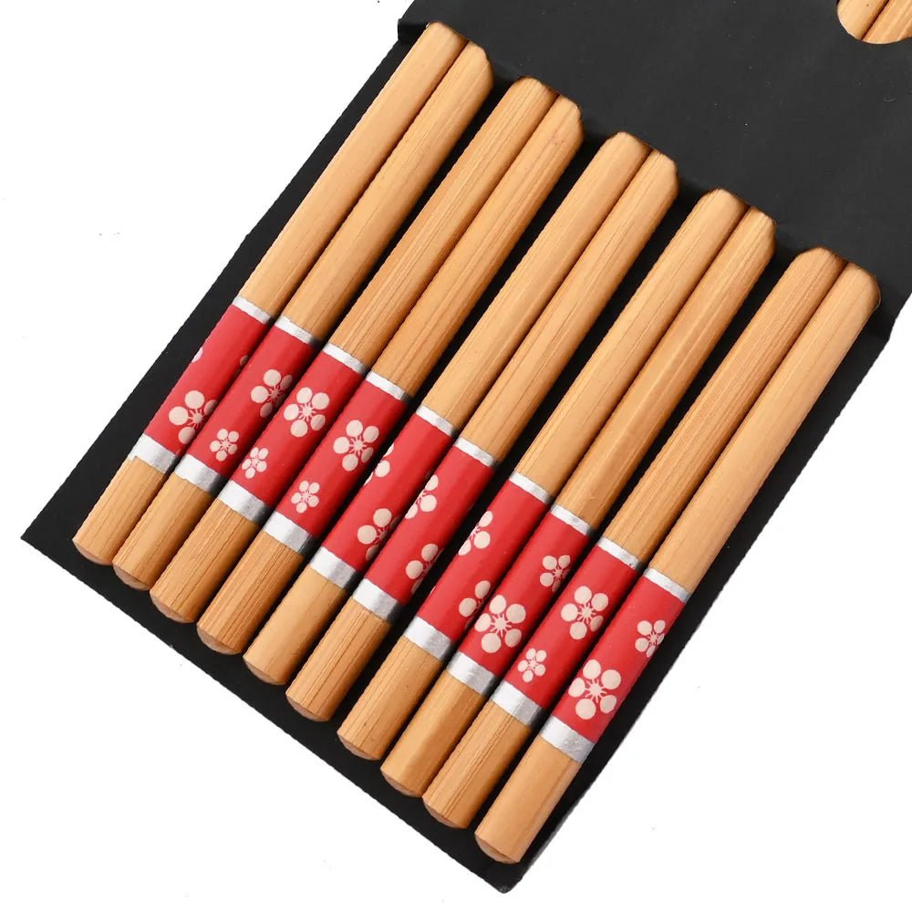 Cinq paires de Baguettes Ménagers en Bambou Sulfen - Tresors asiatiques