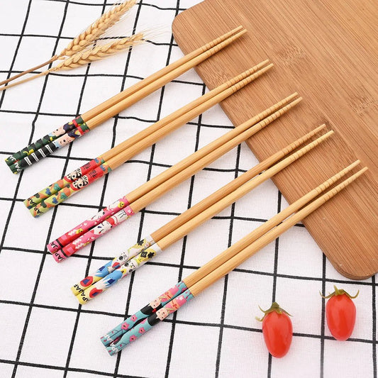 Cinq paires de Baguettes Ménagers en Bambou Sulfen