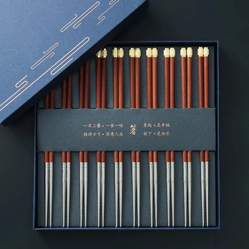 Coffret cadeau de 10 paires de Baguettes - Tresors asiatiques
