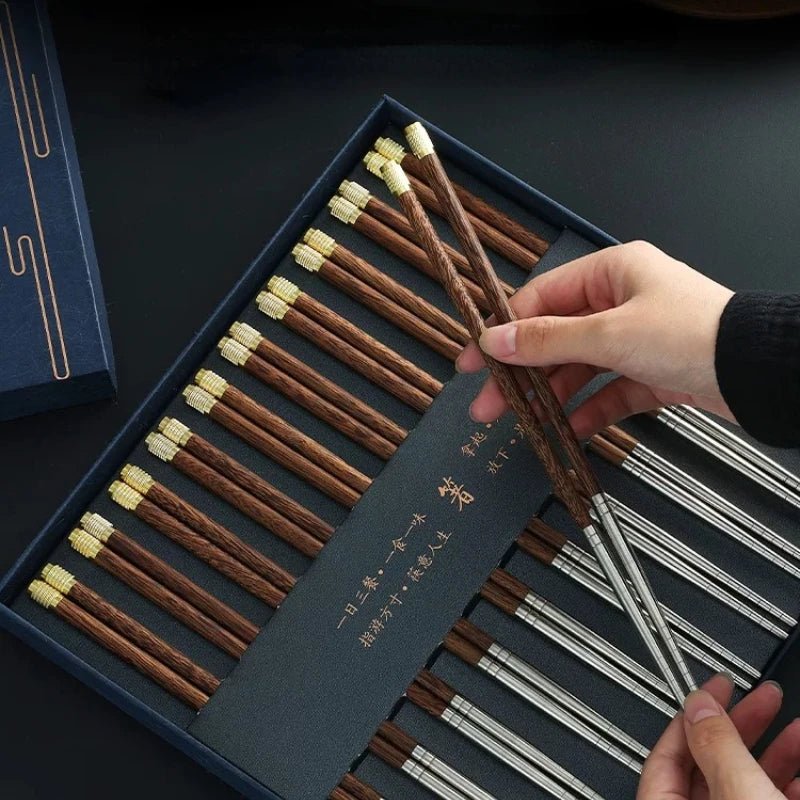 Coffret cadeau de 10 paires de Baguettes - Tresors asiatiques