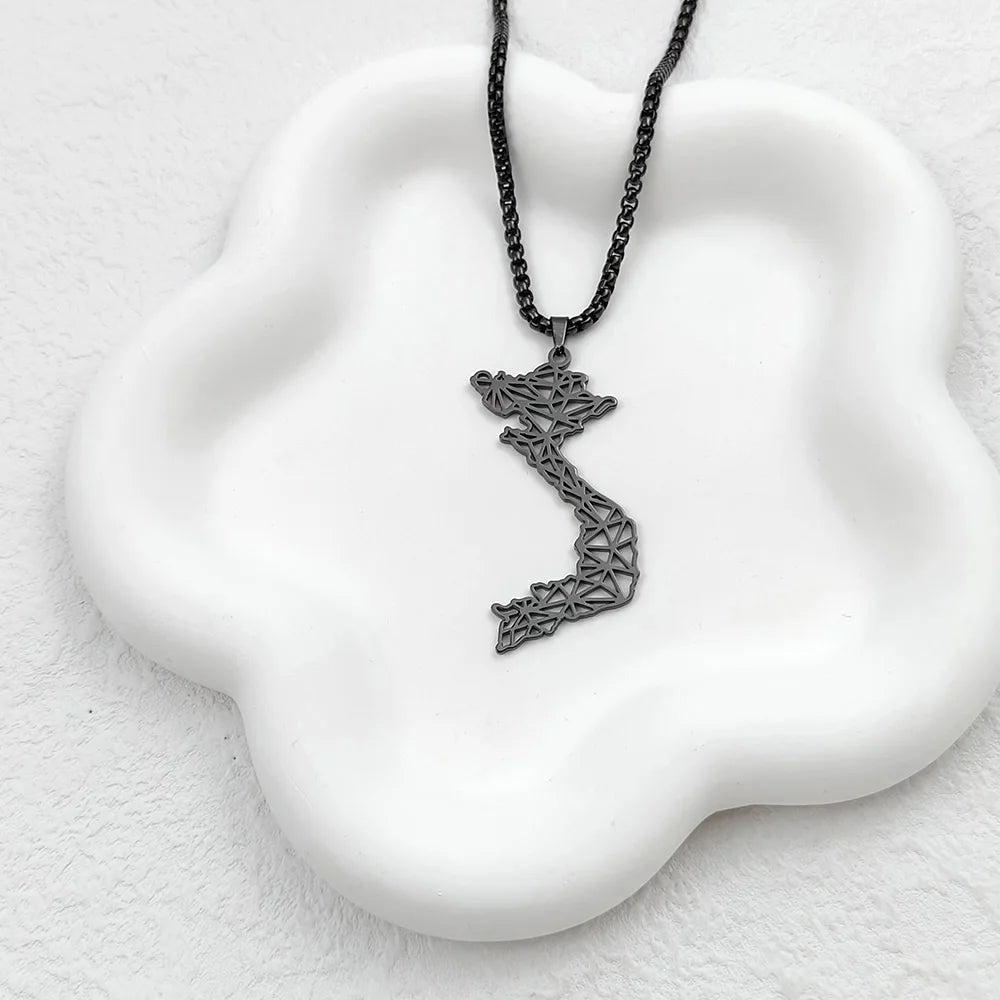 Collier en forme de carte du Vietnam - Tresors asiatiques