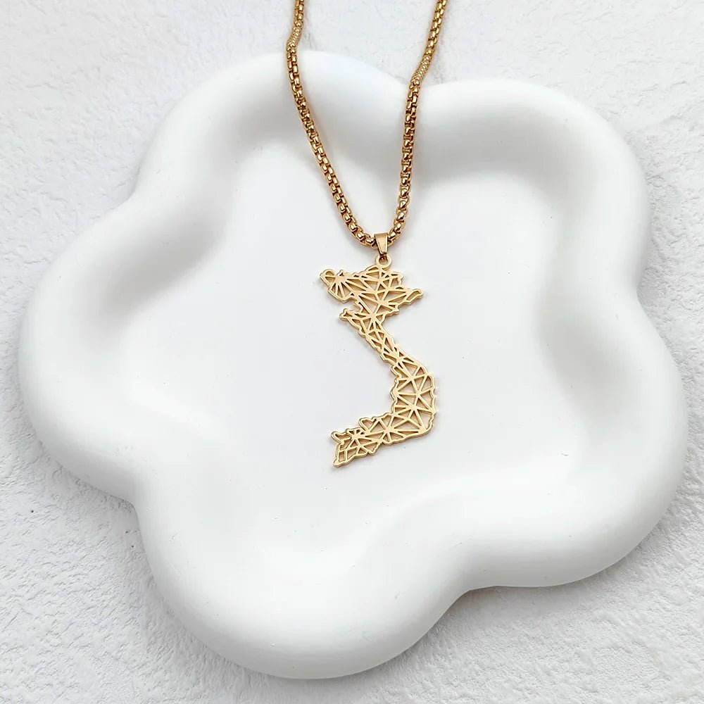 Collier en forme de carte du Vietnam - Tresors asiatiques