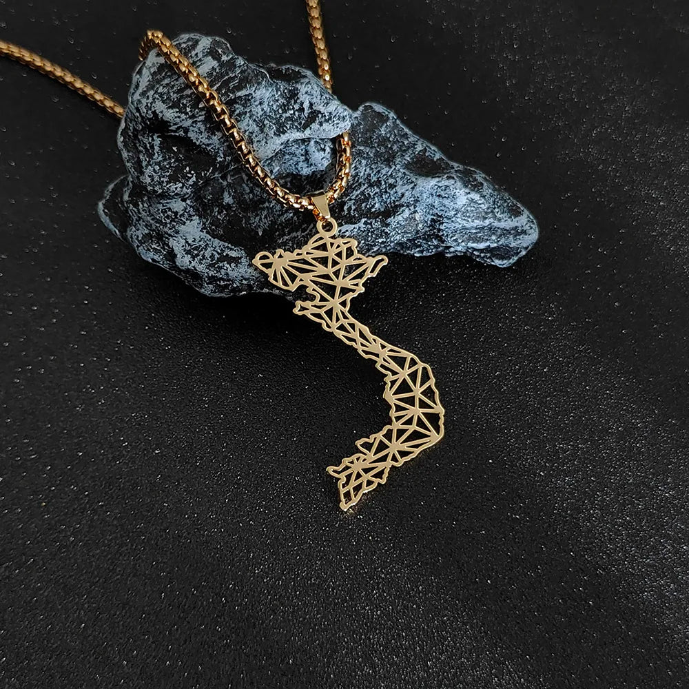 Collier en forme de carte du Vietnam - Tresors asiatiques