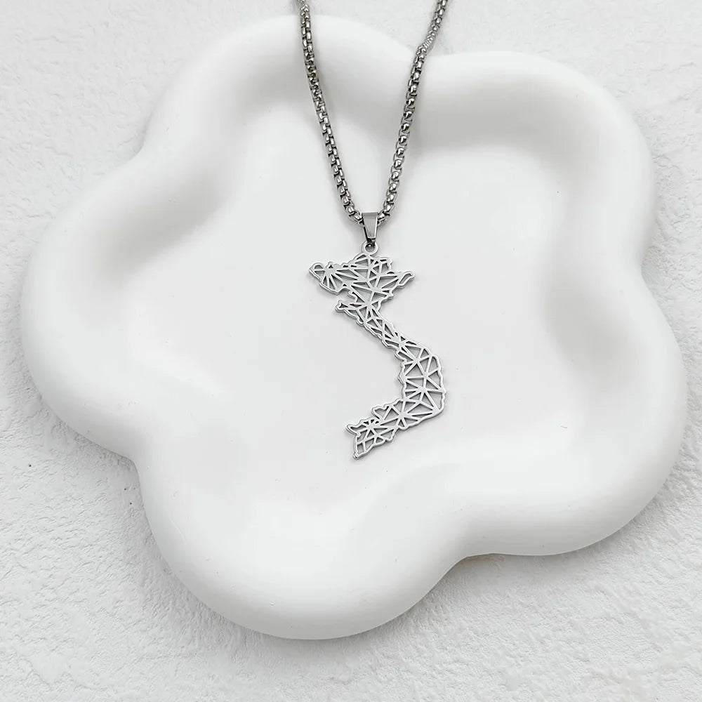 Collier en forme de carte du Vietnam - Tresors asiatiques