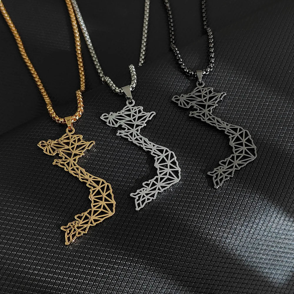 Collier en forme de carte du Vietnam - Tresors asiatiques