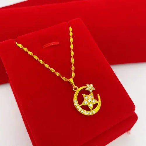 Collier en or plaqué de style vietnamien avec pendentif - Tresors asiatiques