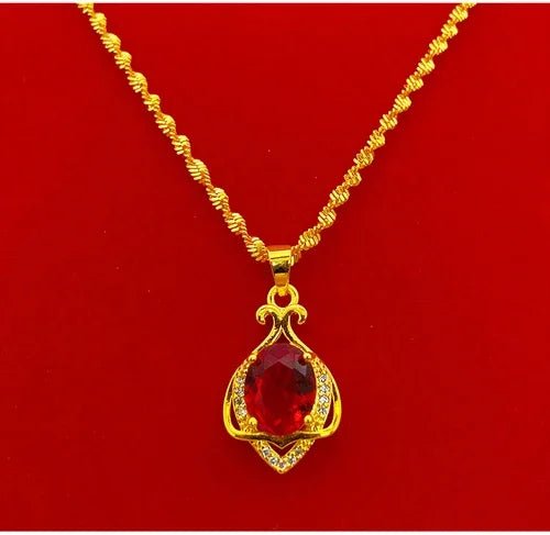 Collier en or plaqué de style vietnamien avec pendentif - Tresors asiatiques