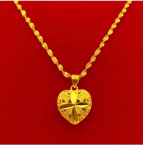 Collier en or plaqué de style vietnamien avec pendentif - Tresors asiatiques