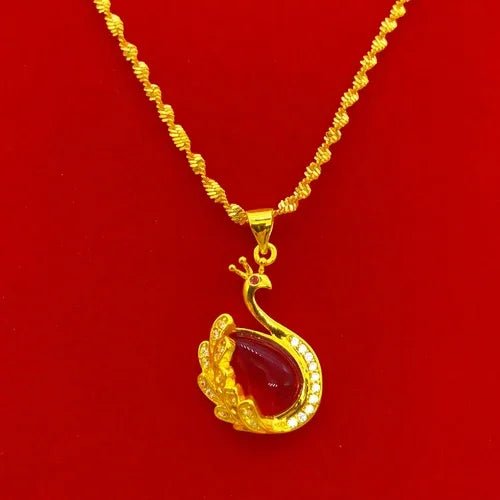 Collier en or plaqué de style vietnamien avec pendentif - Tresors asiatiques