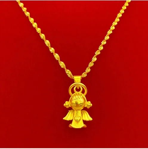 Collier en or plaqué de style vietnamien avec pendentif - Tresors asiatiques