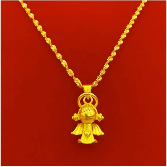 Collier en or plaqué de style vietnamien avec pendentif