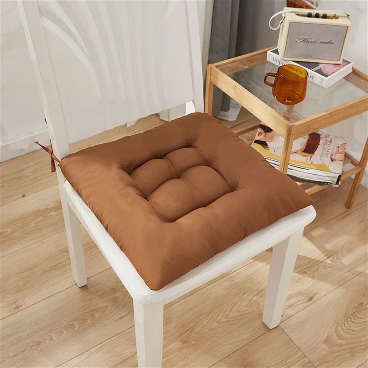 Coussin de Chaise en Polymères Carrés en Coton Doux et Rembourré - Tresors asiatiques
