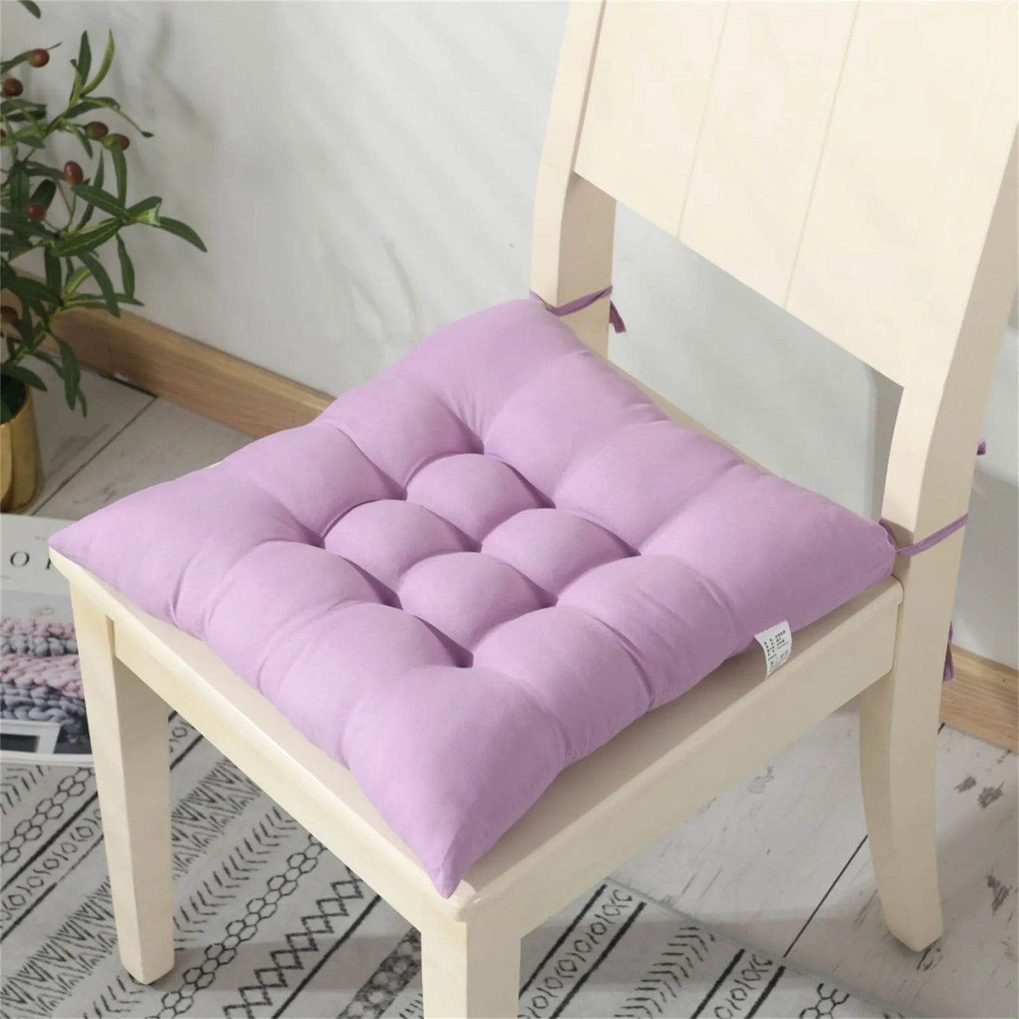 Coussin de Chaise en Polymères Carrés en Coton Doux et Rembourré - Tresors asiatiques