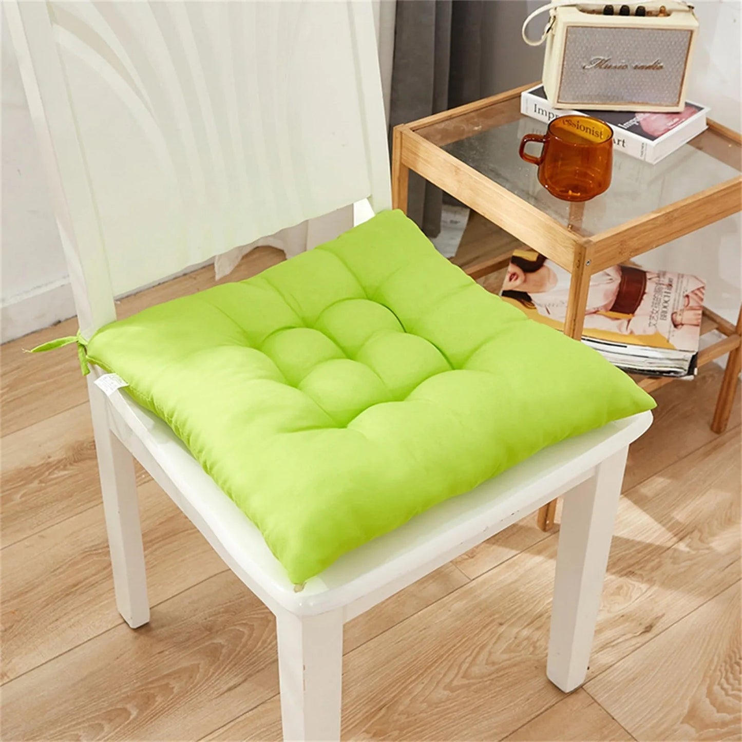 Coussin de Chaise en Polymères Carrés en Coton Doux et Rembourré - Tresors asiatiques