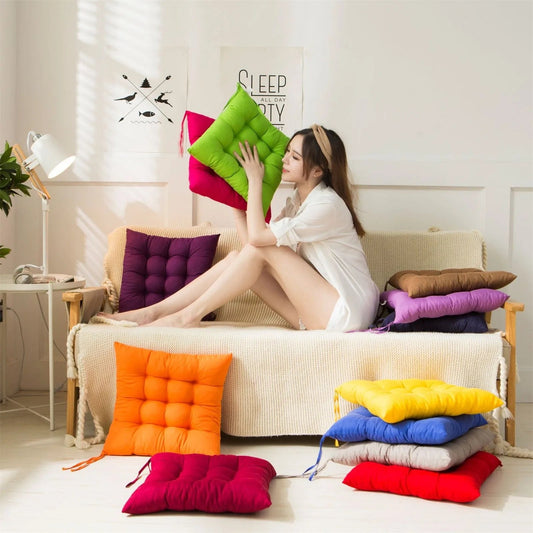 Coussin de chaise en polymères carrés en coton doux et rembourré