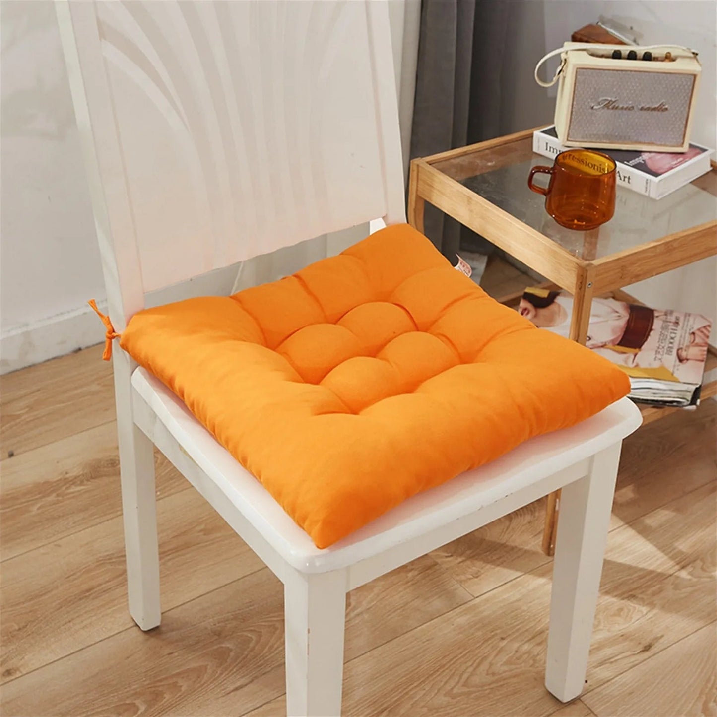 Coussin de Chaise en Polymères Carrés en Coton Doux et Rembourré - Tresors asiatiques