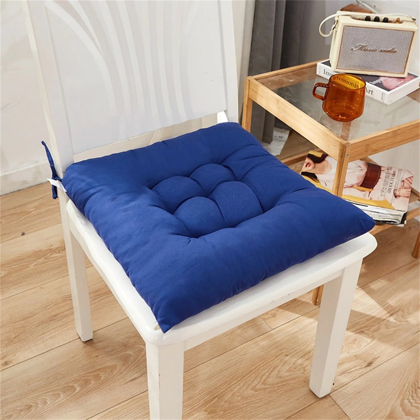 Coussin de Chaise en Polymères Carrés en Coton Doux et Rembourré - Tresors asiatiques