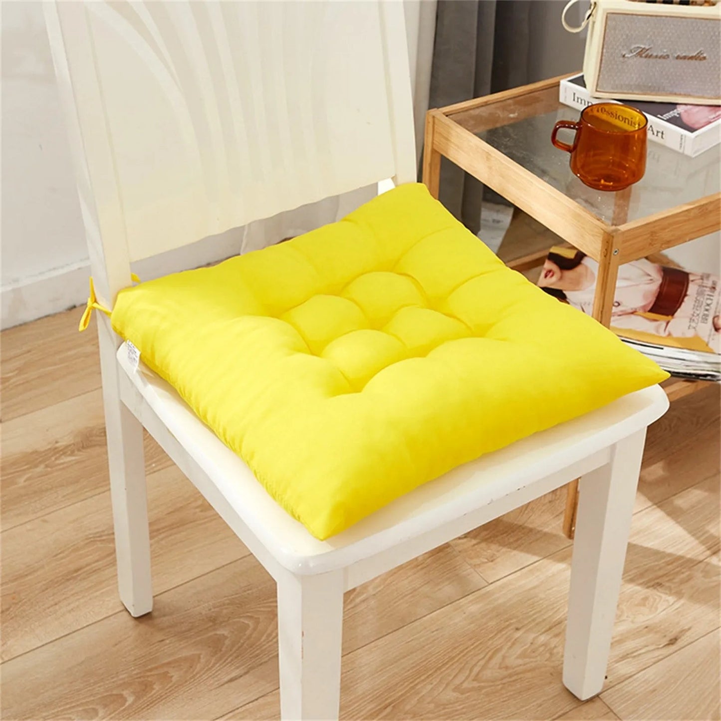 Coussin de Chaise en Polymères Carrés en Coton Doux et Rembourré - Tresors asiatiques