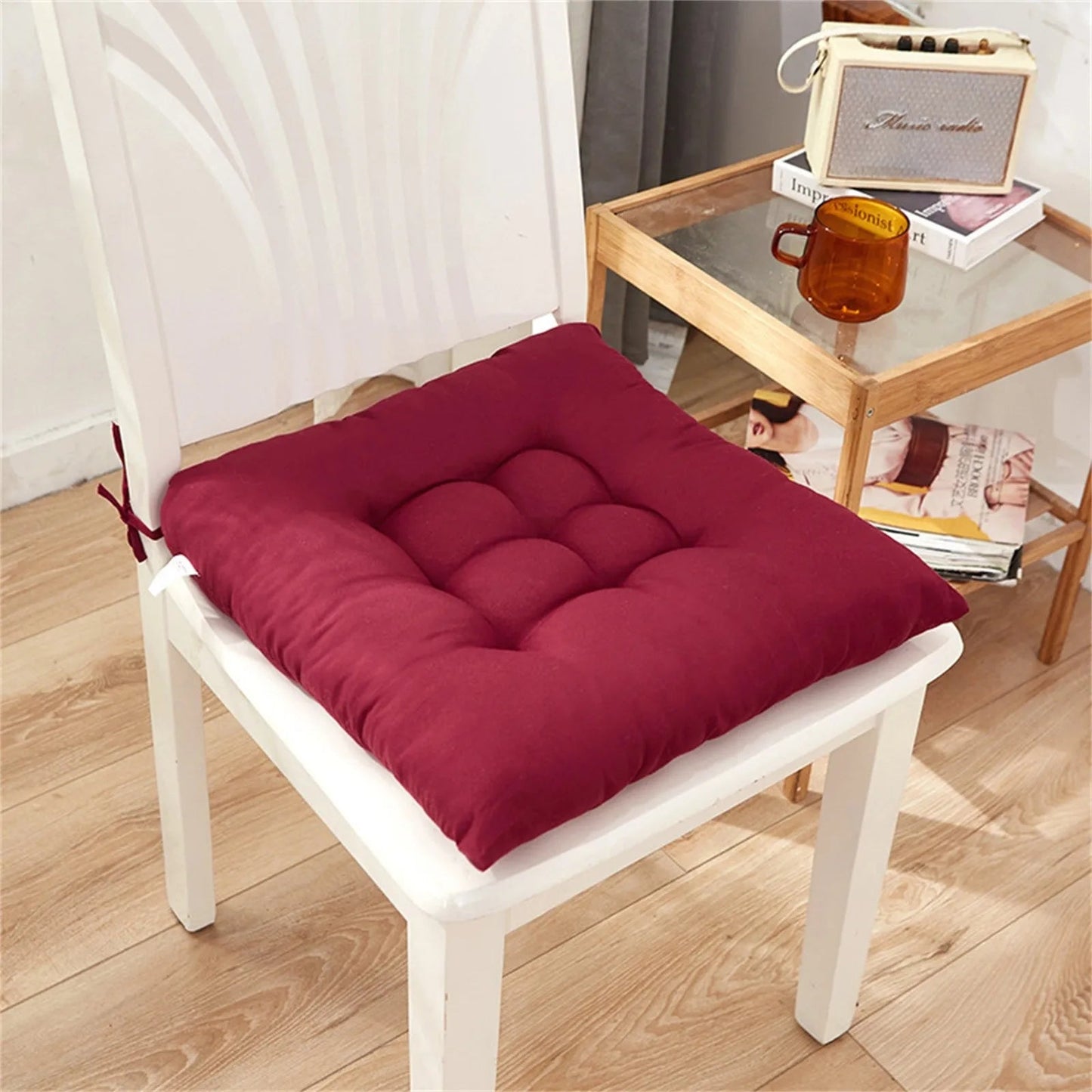 Coussin de Chaise en Polymères Carrés en Coton Doux et Rembourré - Tresors asiatiques